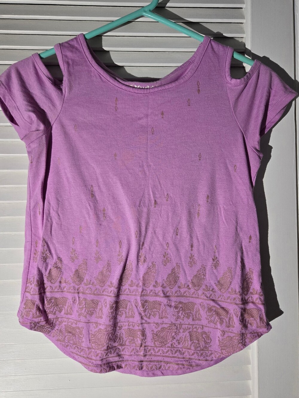 Mudd Girls Lavender Graphic Tee with Gold Logo